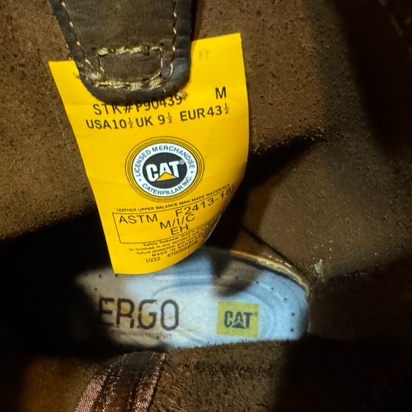 CAT Men's 10.5 Wellston Pull On Work Boot Steel Toe Caterpillar #PH90439 OSHA - Picture 4 of 4